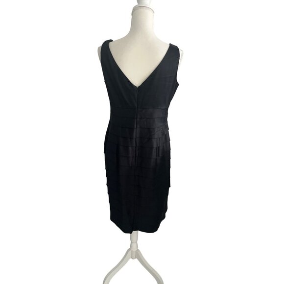 JONES NEW YORK Black Layered Cocktail Dress Size 12 - Picture 7 of 9